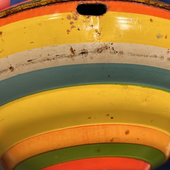 Vintage J. Chein Disney Prod.Toy, Metal Spinning Top Mickey Mouse, Pluto, Donald - Picture 15 of 16